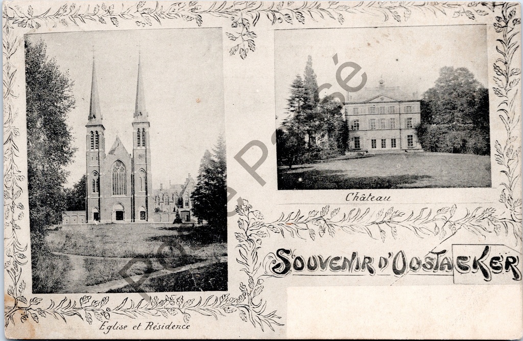 [Oostakker0112] Oostakker - "Souvenir d'Oostacker" - Kerk, Residentie en Kasteel