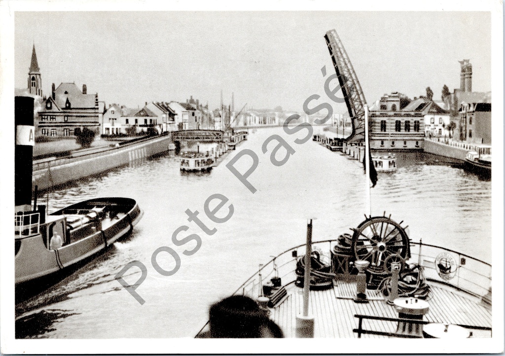Zelzate - "1970 - Zelzate" - Zicht op het kanaal Gent-Terneuzen met ophaalbrug en schepen