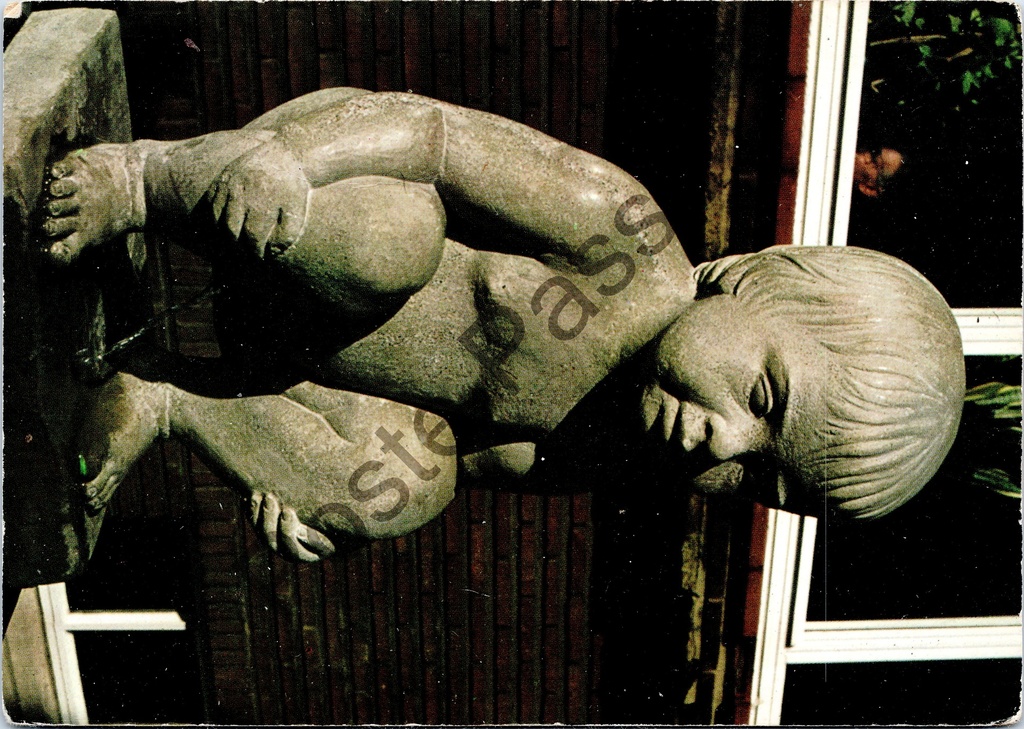 [Oostakker0152] Brussel - "Mietje Stroel, Zelzate, verloofd met Manneken Pis op 13 - 2 - 1976 te Brussel" - Sculptuur Manneken Pis