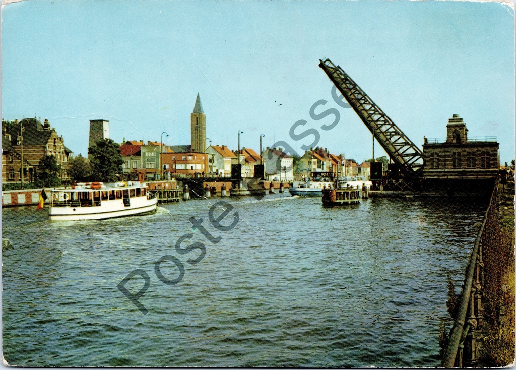 Zelzate - "Kanaal Gent-Terneuzen" - Ophaalbrug over het Kanaal Gent-Terneuzen met passagiersboot