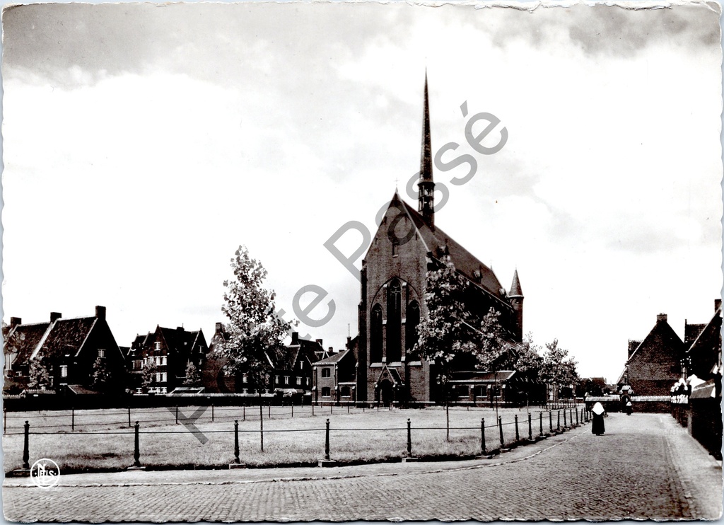 [sint amansdsbreg0176] Sint-Amandsberg - "Groot Begijnhof St-Amandsberg (bij Gent) Ste-Beggaplein." - Zicht op het Ste-Beggaplein met kerk van het Groot Begijnhof
