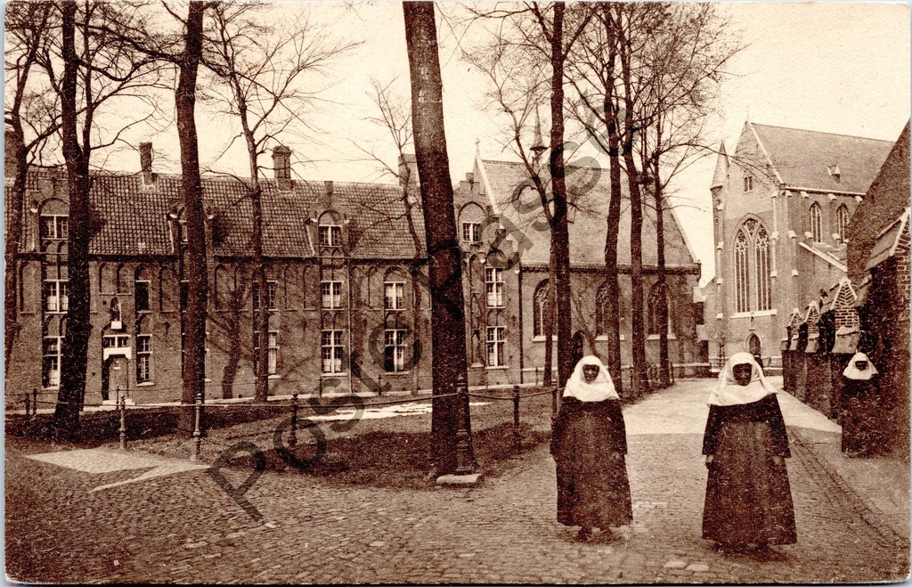 [sint amansdsbreg0198] Sint-Amandsberg - "Begijnhof - Ziekenhuis" - Begijnhof met ziekenhuis en begijnen