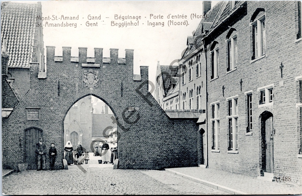 [sint amansdsbreg0208] Gent - "St.-Amandsberg - Gent - Beggijnhof - Ingang (Noord)" - Noordelijke ingang van het Beggijnhof in Sint-Amandsberg