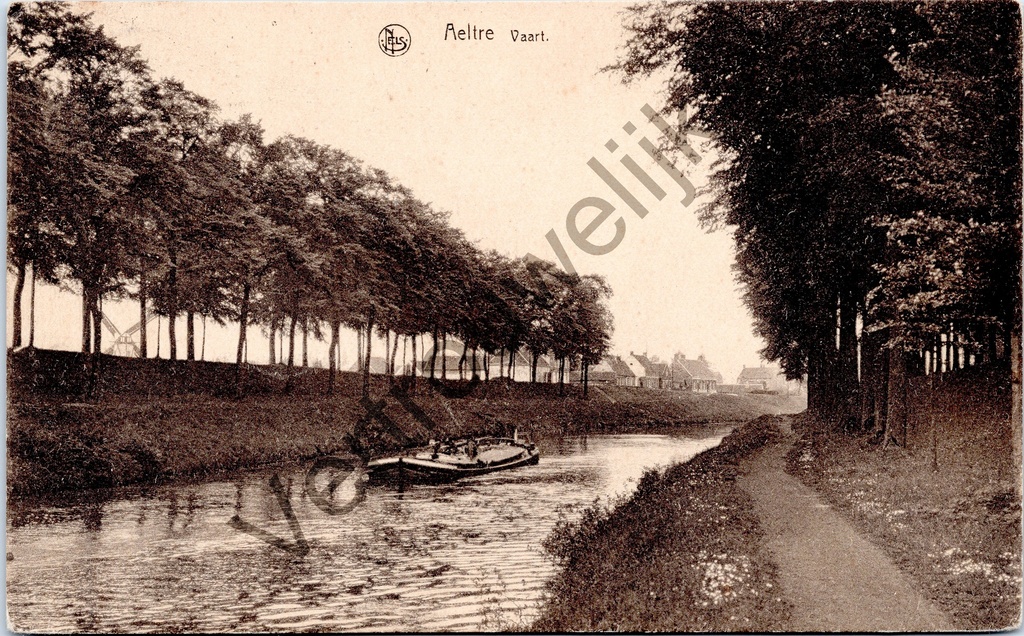 Aalter - "Aeltre Vaart." - Zicht op de vaart met schip en bomen
