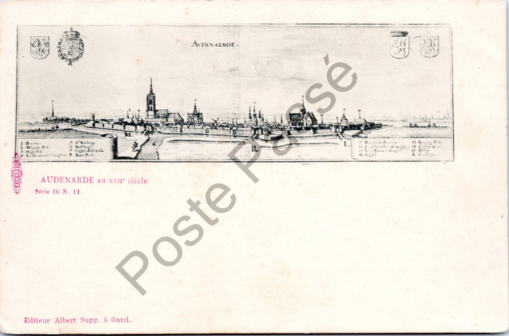 Oudenaarde - "AUDENARDE au XVIIe siècle" - Panoramisch stadsgezicht van Oudenaarde in de 17e eeuw