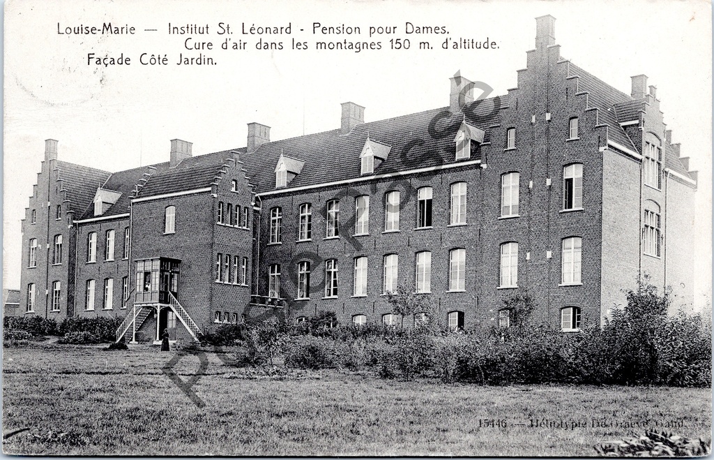 [Oudenaarde0230] Louise-Marie - "Institut St. Léonard - Pension pour Dames" - Sint-Leonardinstituut, pension voor dames, tuingevel