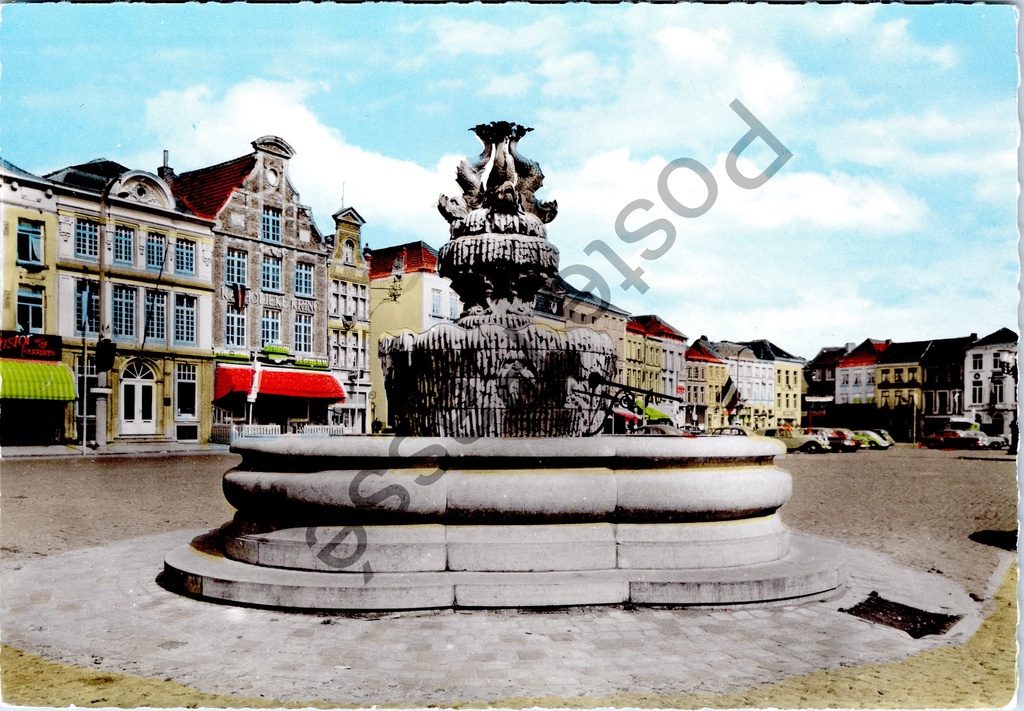 [Oudenaarde0200] Oudenaarde - "Koninklijke fontein en Grote Markt" - Koninklijke fontein op de Grote Markt