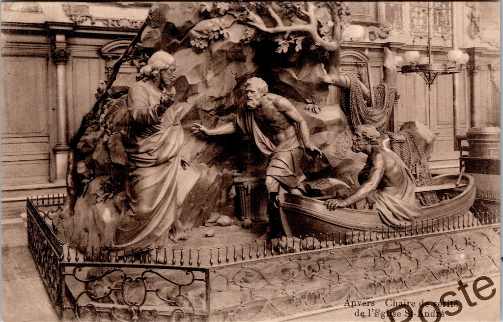 Antwerpen - "Chaire de vérité de l'Eglise St-André" - Preekstoel Sint-Andrieskerk