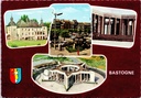 Bastogne - "BASTOGNE" - Meervoudige kaart met Château de Bastogne, Marktplein met tank, Mardasson Memorial