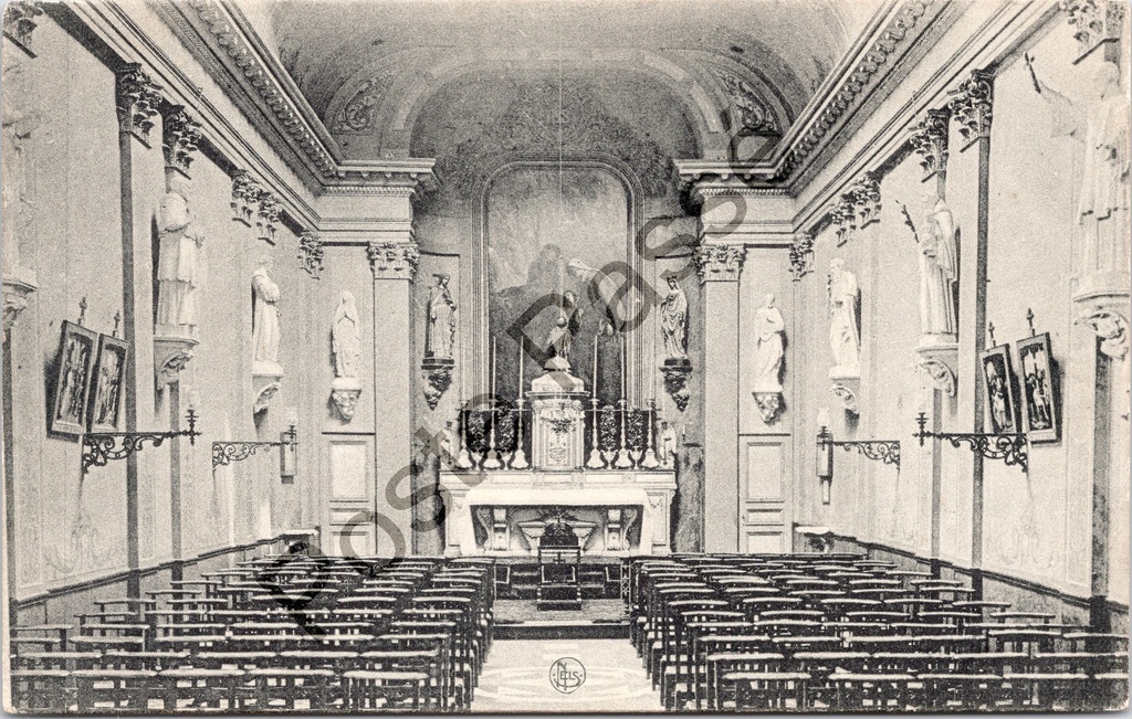 Sint-Niklaas - "Institution St. Joseph à St. Nicolas (Waes) La chapelle." - Interieur van de kapel van het Sint-Jozefinstituut