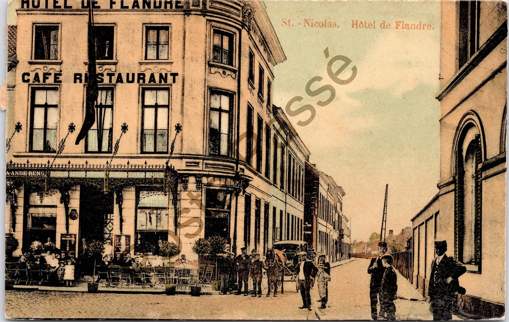 Sint-Niklaas - "Hôtel de Flandre" - Hotel en café-restaurant aan de straathoek