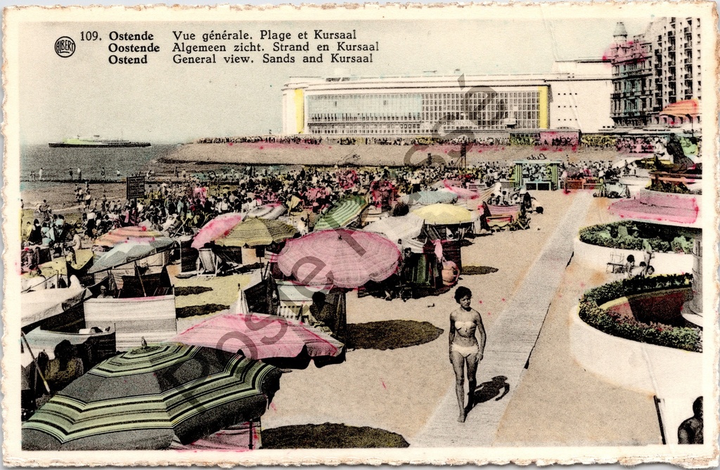 [Oostende0456.jpg] Oostende - "Vue générale. Plage et Kursaal" - Algemeen zicht strand en Kursaal