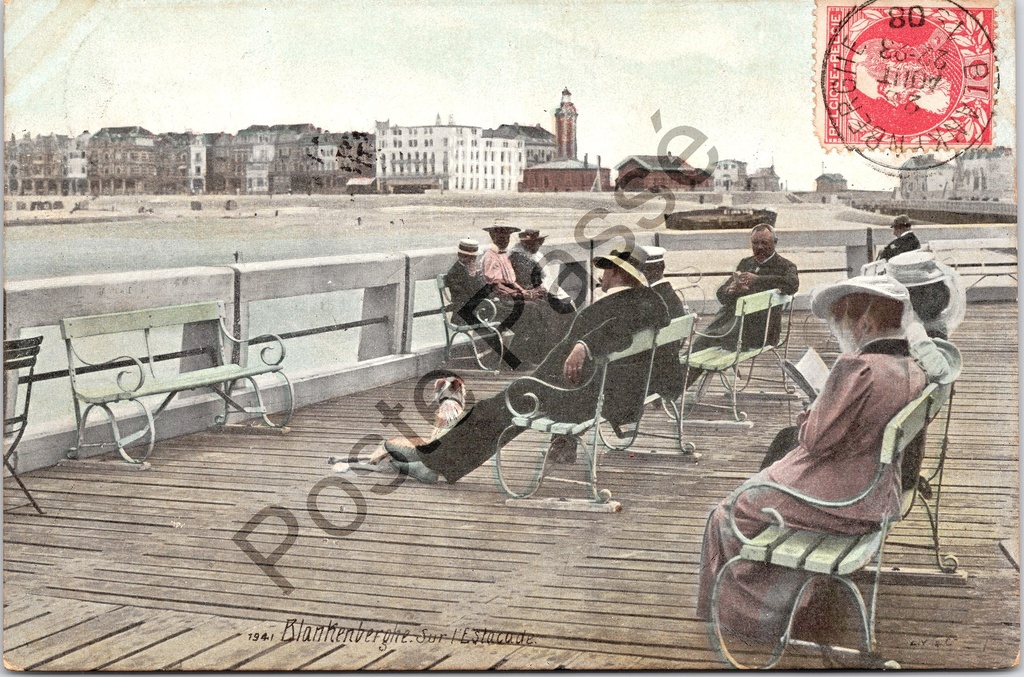 Blankenberge - "Blankenberghe - Sur l'Estacade" - Mensen op de pier