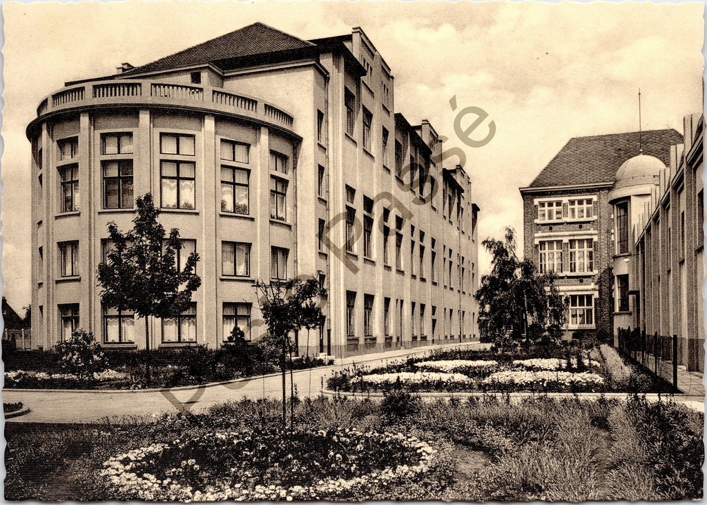 Aalst - "Kostschool — Zijgevel" - Instituut St-Vincentius à Paulo, zijgevel pensionnat Gijzegem