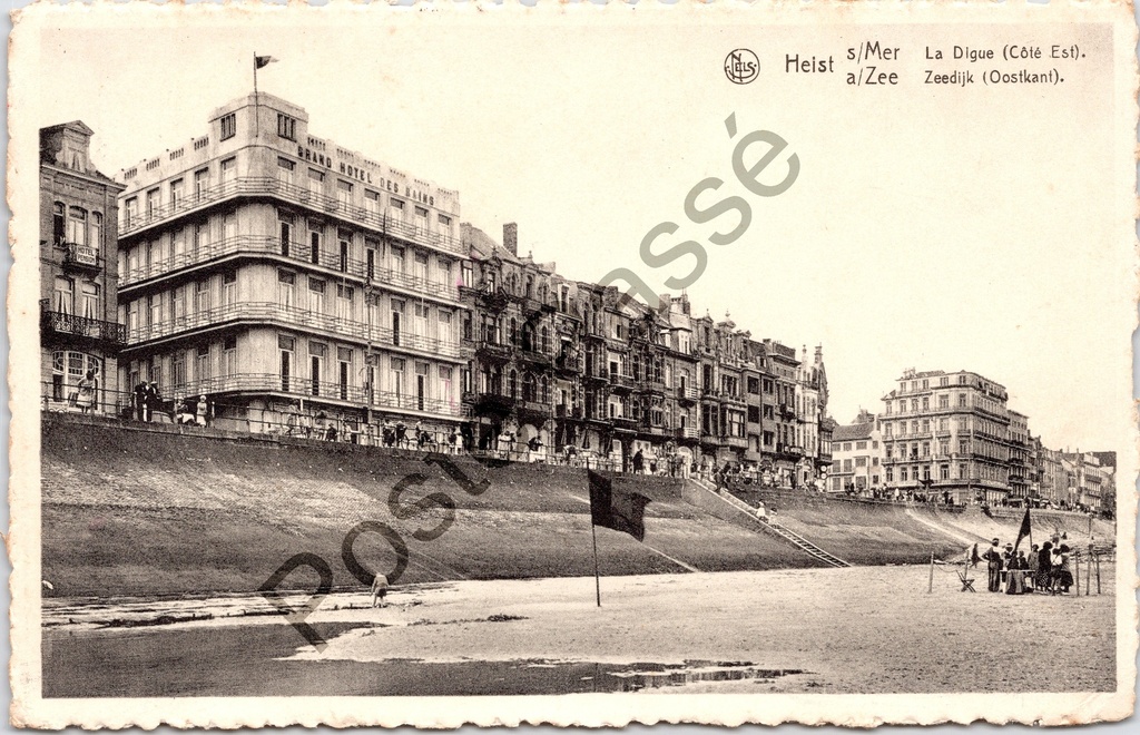 [Knokke-Heist0198.jpg] Knokke-Heist - "La Digue (Côté Est) / Zeedijk (Oostkant)" - Grand Hotel des Bains en zeedijk oostkant Heist