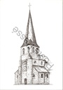 Aalst - "KERK - Baardegem" - Kerk van Baardegem, pentekening door Jos De Bie