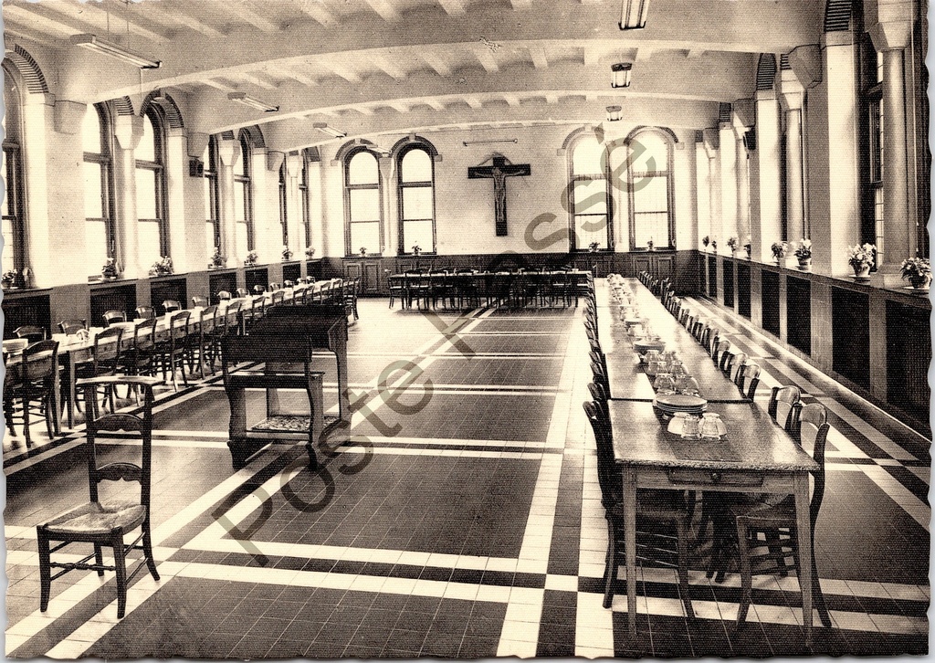 [Aalst0352.jpg] Aalst - "Refter / Réfectoire" - Eetzaal van het Instituut Sint-Vincentius à Paulo in Gijzegem