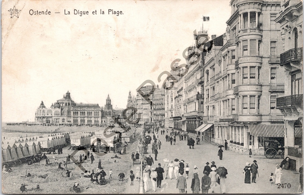 Oostende - "La Digue et la Plage" - Zeedijk en strand