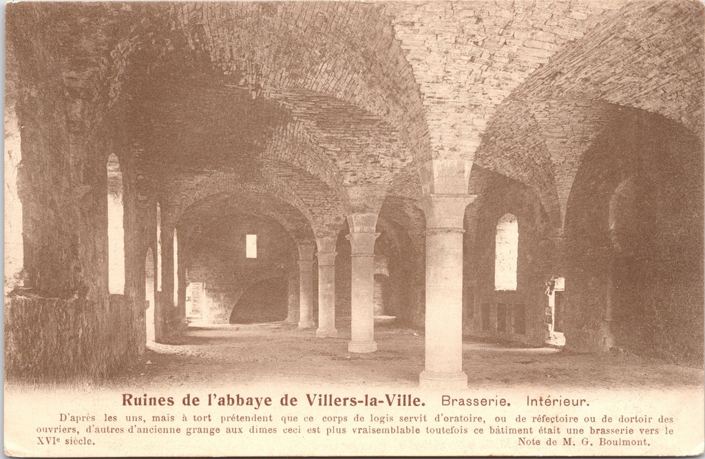Villers-la-Ville - "Ruines de l'abbaye de Villers-la-Ville. Brasserie. Intérieur." - Interieur van de brouwerij in de abdijruïnes