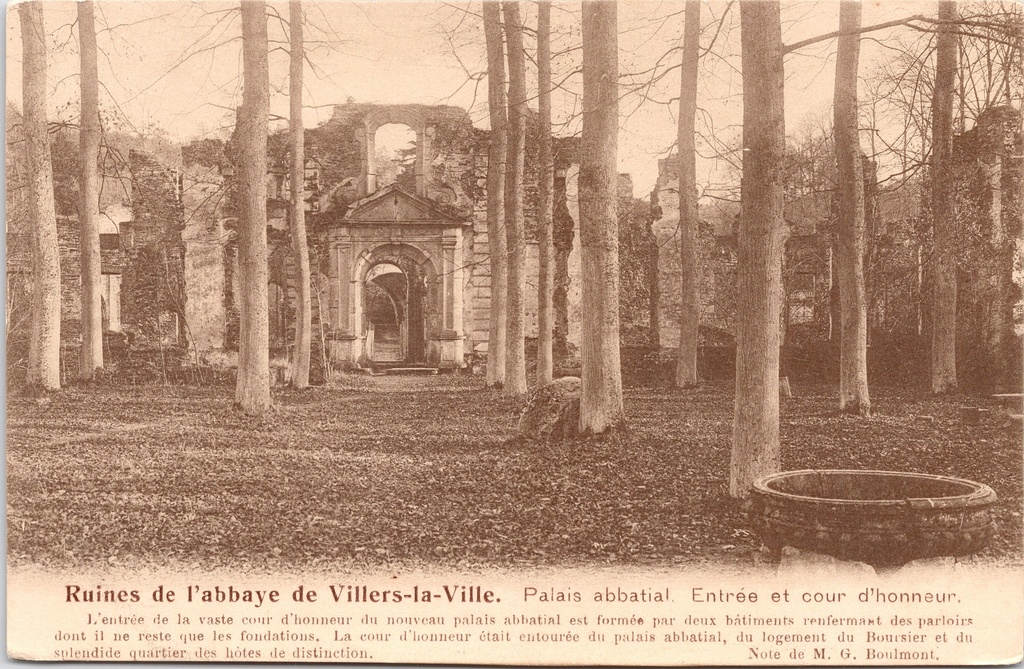 Villers-la-Ville - « Palais abbatial. Entrée et cour d'honneur » - Ruines de l'abbaye de Villers, palais abbatial