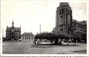 Retie - "Het gemeentehuis, de toren van de St-Martinuskerk en de eeuwenoude Dorpslinde" - Gemeentehuis, kerk en lindeboom op het dorpsplein
