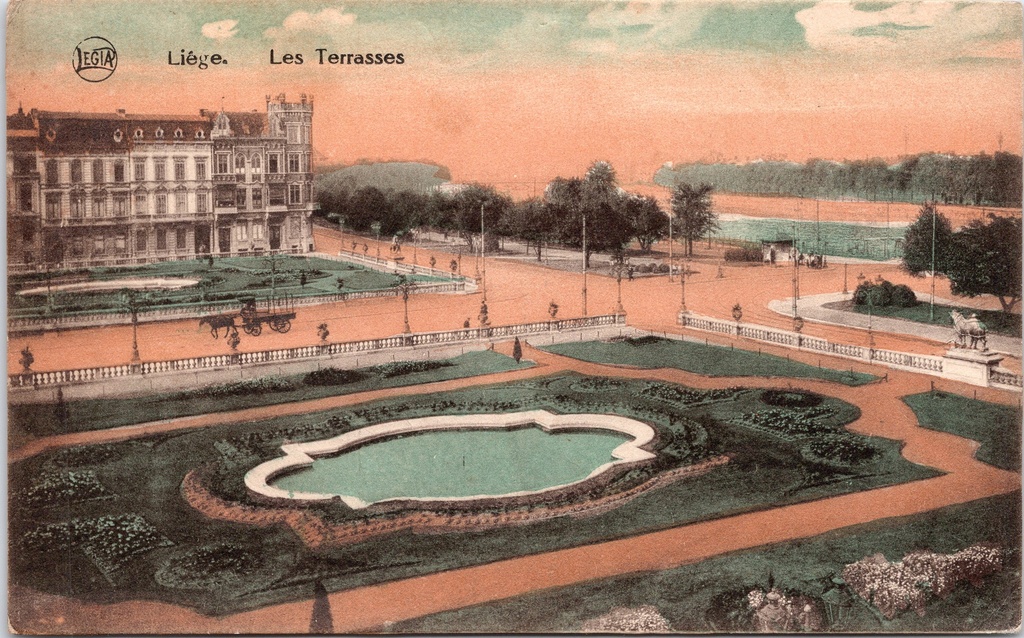 [Liege1013] Liège - “Les Terrasses” - The terraces with ornamental garden and fountain