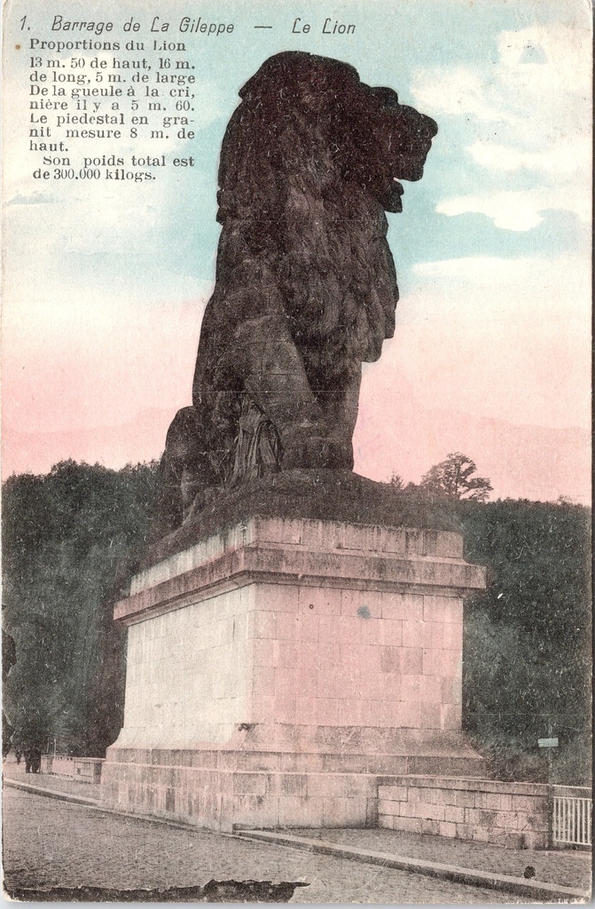 [Jalhay1031] Jalhay - "Barrage de La Gileppe — Le Lion" - Leeuw op de dam van La Gileppe