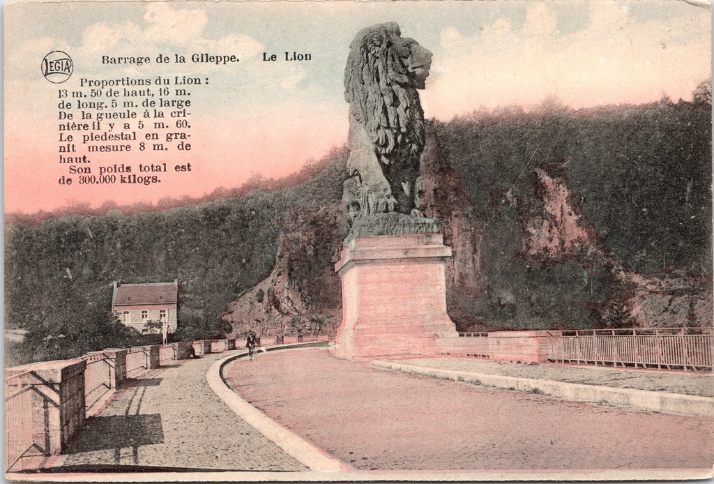 [Jalhay1033] Jalhay – “Barrage de la Gileppe. Le Lion” – Lion statue on the Gileppe dam