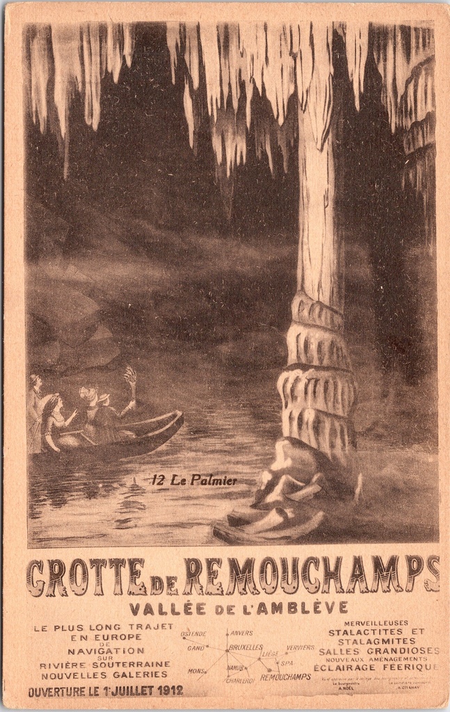 Aywaille - "Grotte de Remouchamps - 12 Le Palmier" - Grot van Remouchamps, ondergrondse rivier met De Palmier