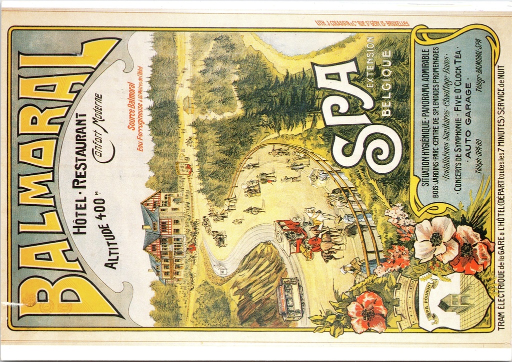 Spa - "BALMORAL" - Affiche Hôtel-Restaurant Balmoral, reclameaffiche 1912