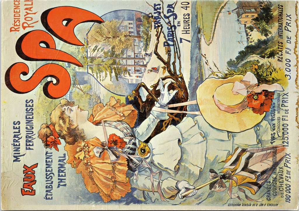 [Spa1099] Spa - "Résidence Royale - Eaux Minérales Ferrugineuses" - Art Nouveau toeristisch affiche circa 1900