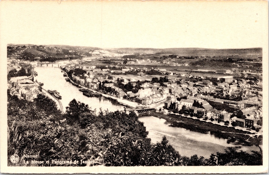[Namen1139] Namur - "La Meuse et Panorama de Jambes" - Panoramisch uitzicht op de Maas en de wijk Jambes