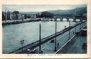 Namur – “Rempart Ad’Aquam” – River embankment along the Meuse with tram and bridge
