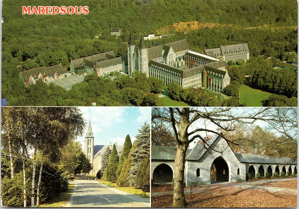 Anhée - "MAREDSOUS" - Abdij van Maredsous, luchtfoto en zichten