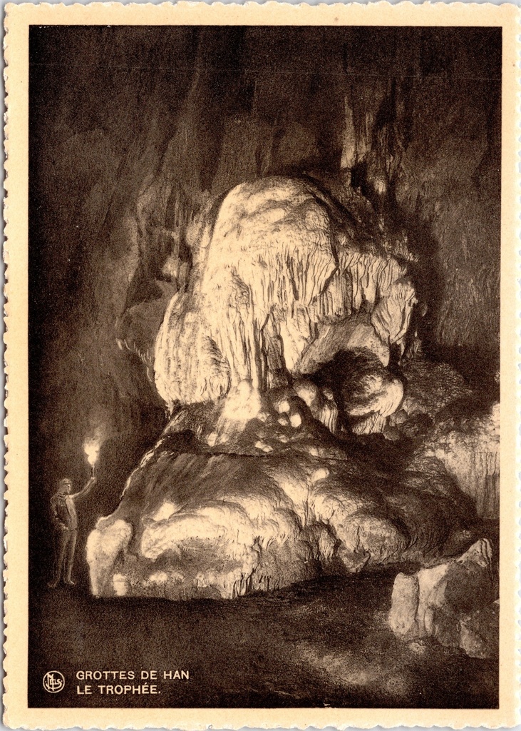 [Han-sur-lesse1235] Rochefort - "GROTTES DE HAN - LE TROPHÉE" - De Grotten van Han, speleotheem Le Trophée