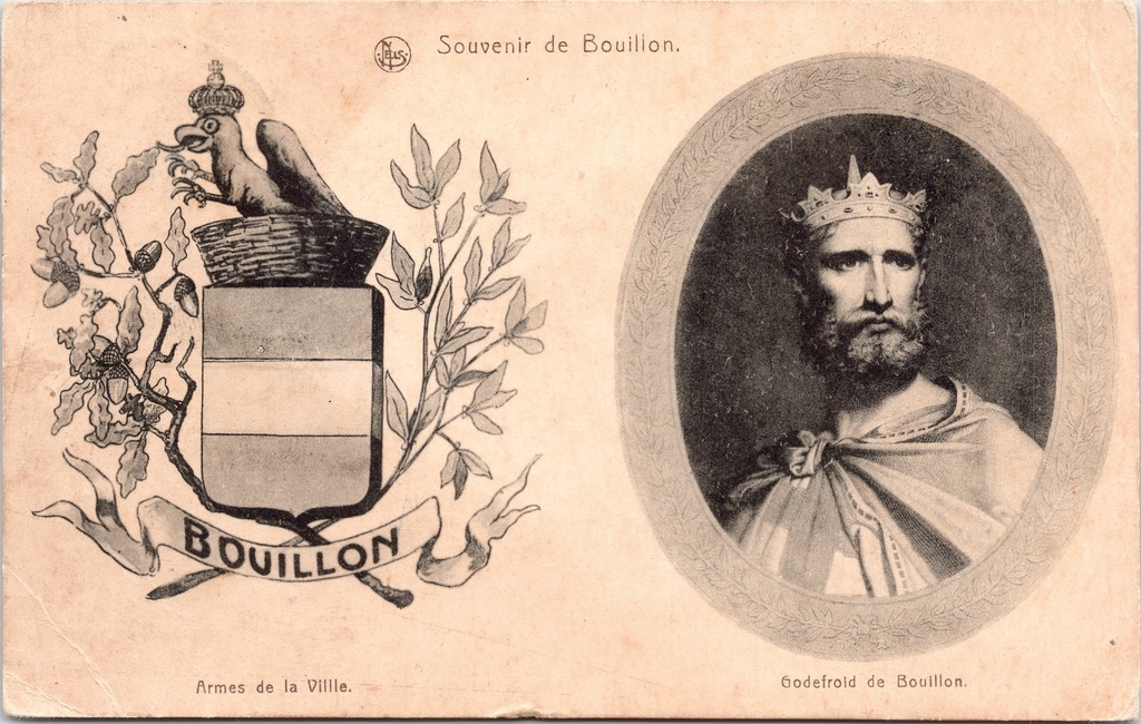 [Bouillon1481] Bouillon - "Souvenir de Bouillon" - Stadswapen en portret van Godefroid de Bouillon