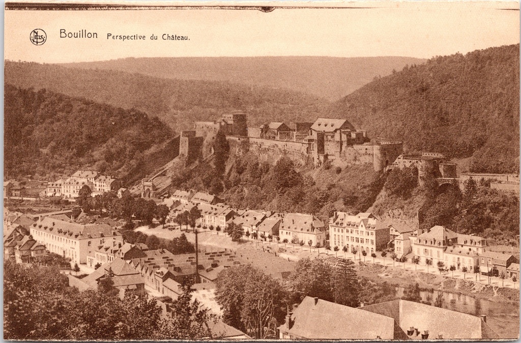 Bouillon - "Perspective du Château" - Panoramisch zicht op het kasteel van Bouillon