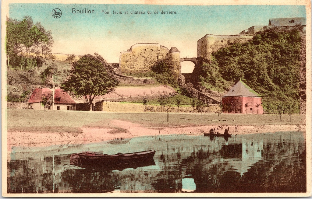[Bouillon1513] Bouillon - "Pont levis et château vu de derrière" - Ophaalbrug en kasteel van achteren gezien