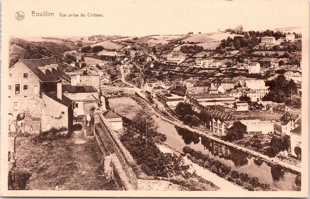 [Bouillon1525] Bouillon - "Vue prise du Château" - Panoramisch zicht op de stad vanuit het kasteel