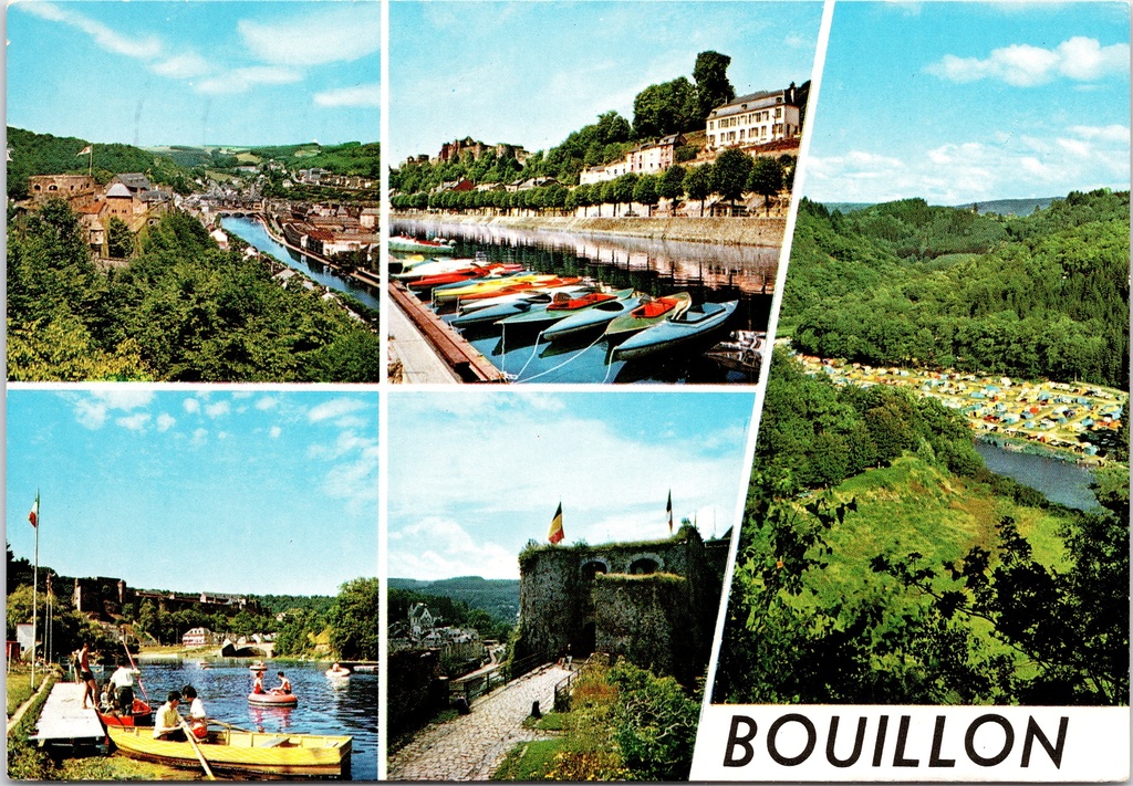 Bouillon - "BOUILLON" - Meerzicht met kasteel, kajaks, camping en roeiboten