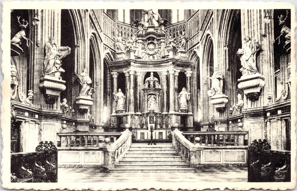 [saint-hubert1663] Saint-Hubert - "La Basilique" - Heiligdom met monumentaal 18e-eeuws altaar