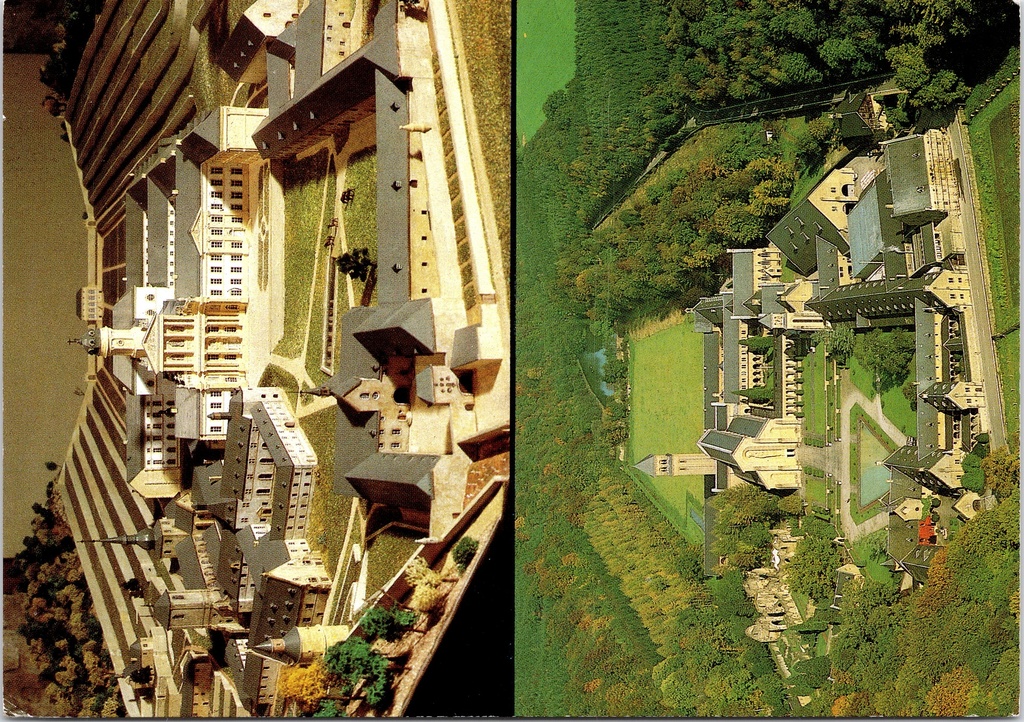 Florenville - "Abbaye Notre-Dame d'Orval" - Maquette 1790 en luchtfoto 1980 van de abdij