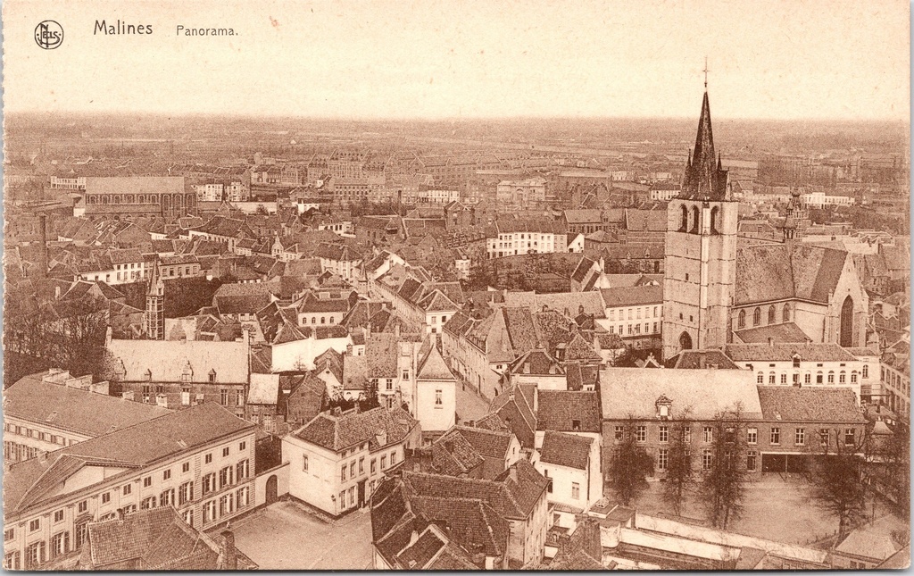 [B1831] Mechelen - "Malines Panorama" - Panoramisch stadsgezicht met kerktoren