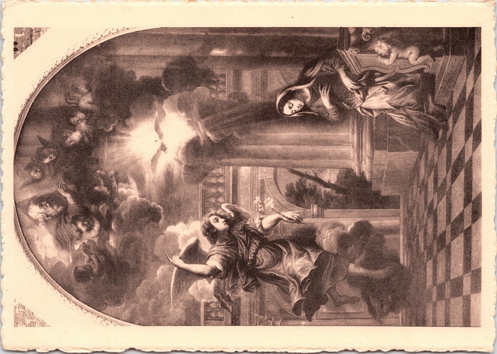 [F1867] Hoogstraten - "De boodschap des Engels" - De Annunciatie, schilderij door Jan Erasmus Quellin (1688)