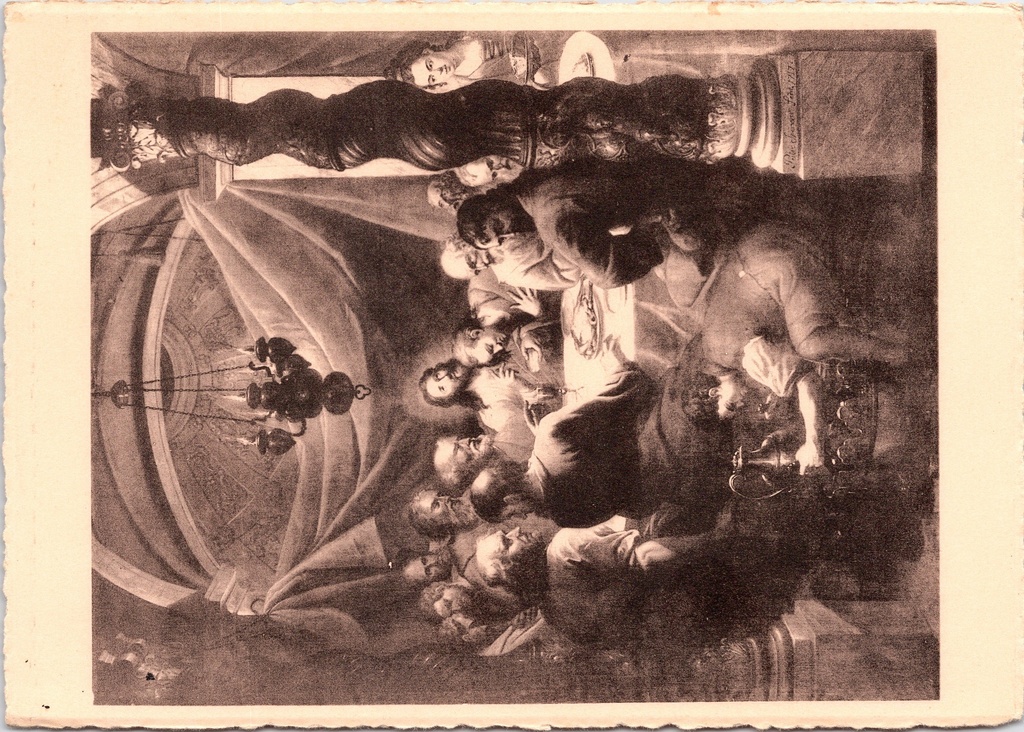 [F1869] Hoogstraten - "Laatste avondmaal" - Schilderij Peter Sperwer 1717 in de Begijnhofkerk