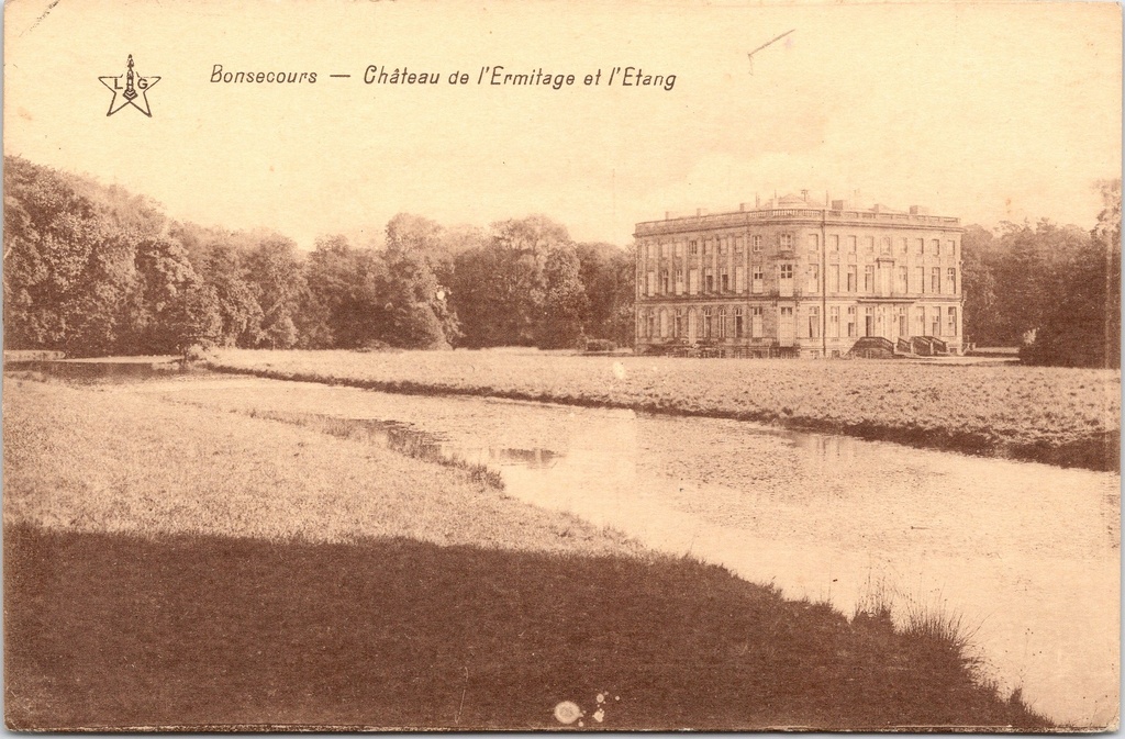 Péruwelz - "Château de l'Ermitage et l'Etang" - Kasteel van de Ermitage met vijver in Bonsecours