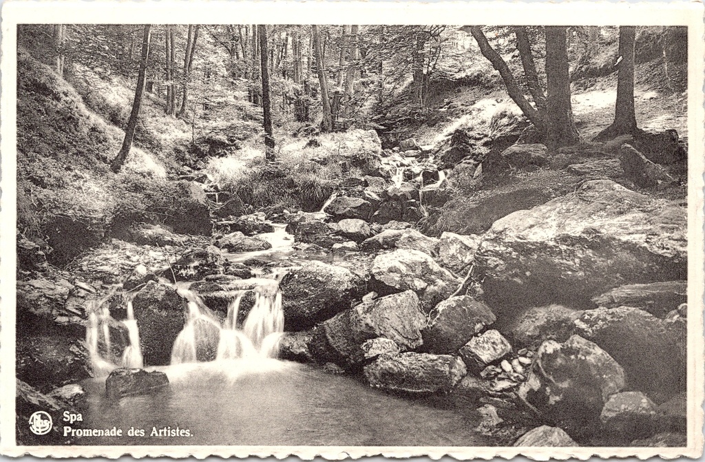 [G1789] Spa - "Promenade des Artistes" - Waterval in het bos langs de Artiestenwandeling