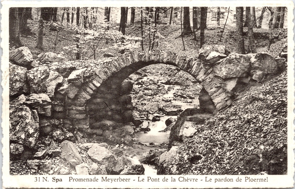 [G1843] Spa - "Promenade Meyerbeer - Le Pont de la Chèvre" - Geitenbrug op de Meyerbeer-wandeling