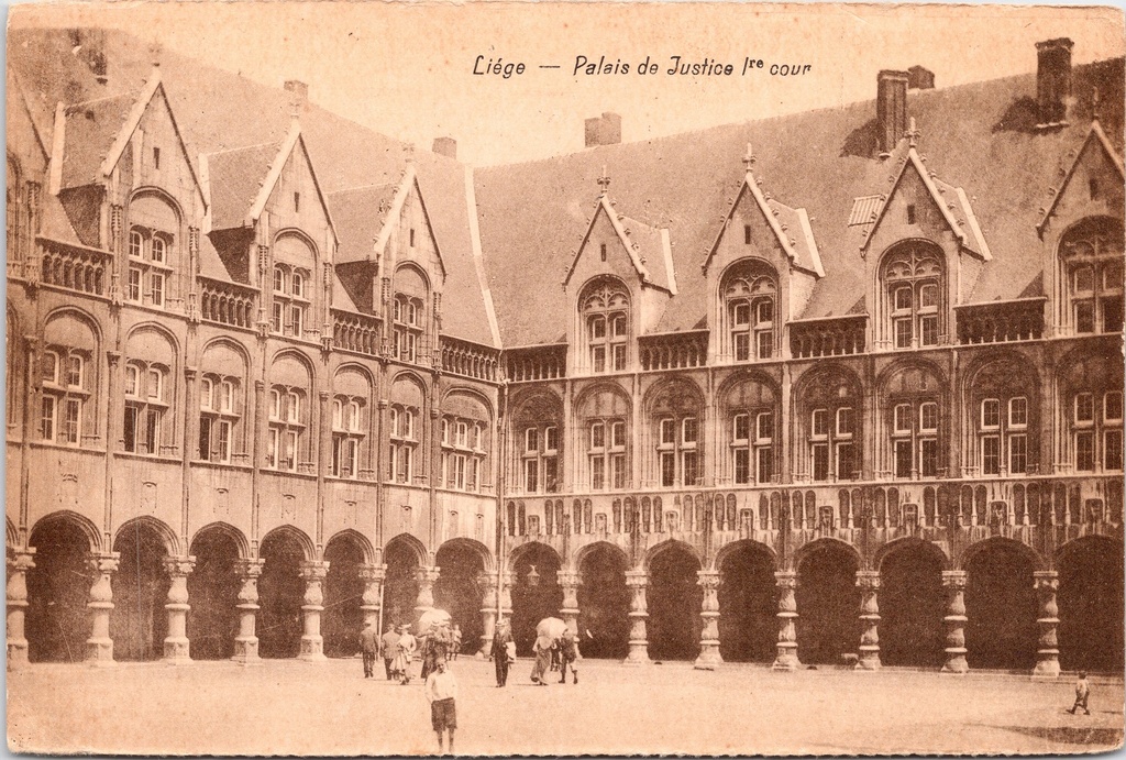[H1921] Liège - "Palais de Justice 1re cour" - Eerste binnenplaats van het Justitiepaleis