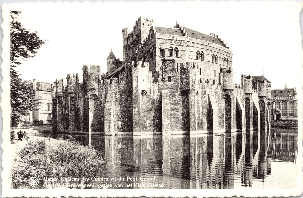 Gent - "Château des Comtes vu du Petit Gewad" - Gravensteen gezien van het Klein Gewad